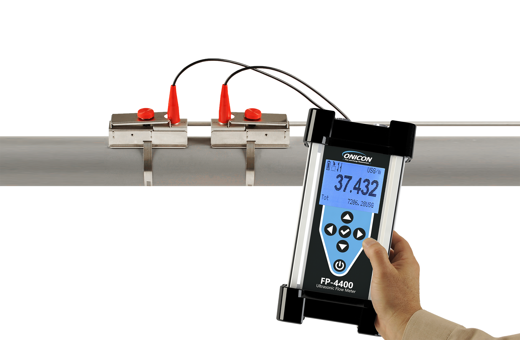 Gemiddeld Strak kas FP-4400 Portable Clamp-on Ultrasonic Flow Meter - ONICON Flow and Energy  Measurement