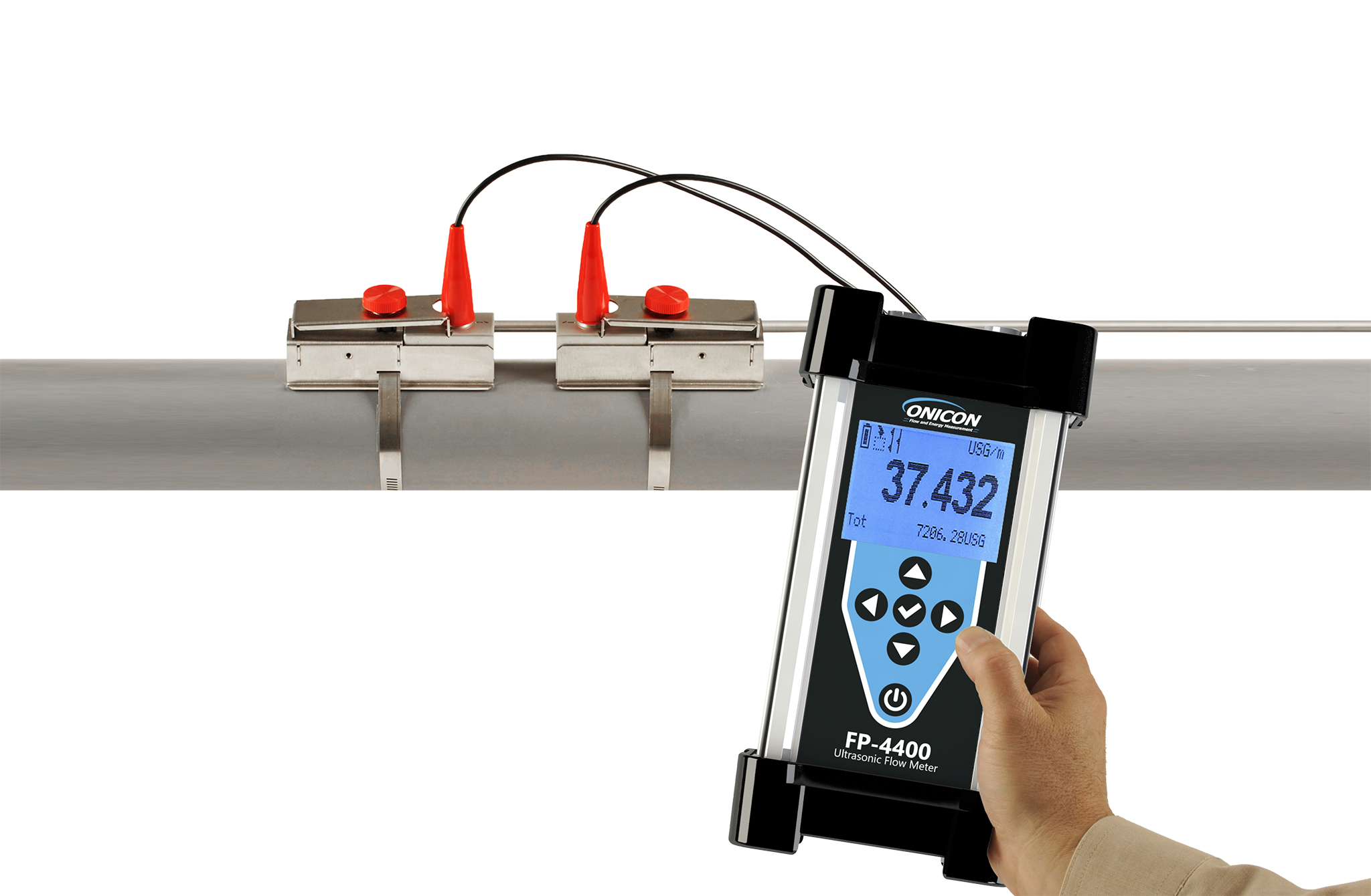 Portable ultrasonic flow meter